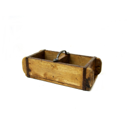 Skrzynka szufladka ze starego drewna podwójna z uchwytem